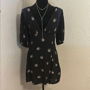 Free People Blue and Purple Mini floral lace dress. Casually or Dressy